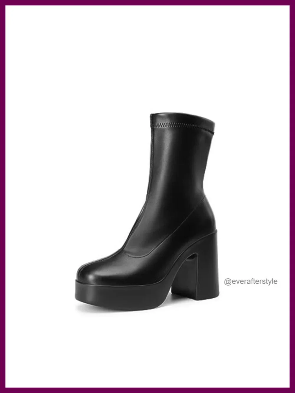 Chunky Platform Ankle Boots for Women PU Y2K Gogo Boots Side Zipper